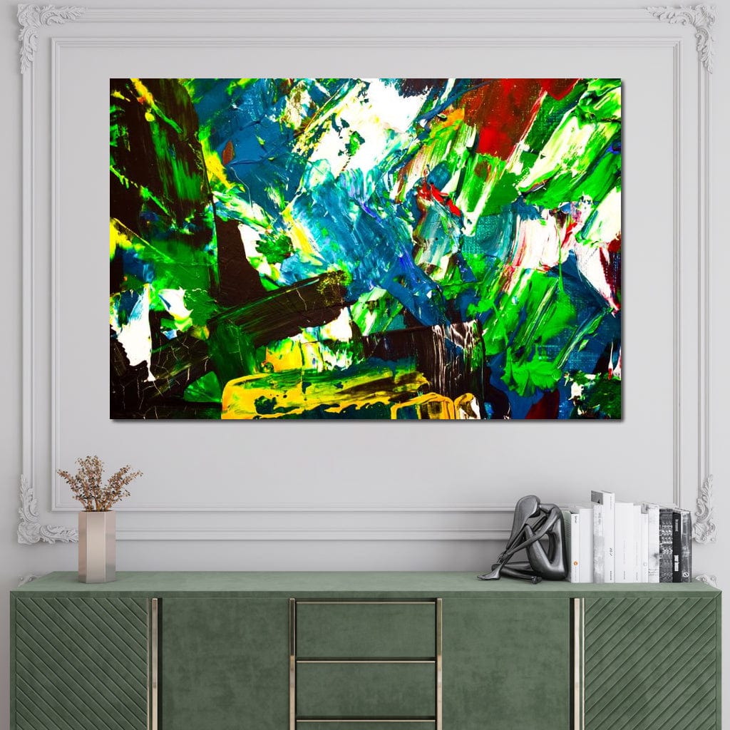 Abstract Emerald Splash Canvas Wall Art