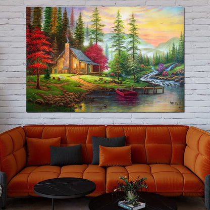 The House by the River Canvas Wall Art