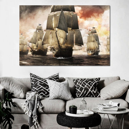 Pirate Fleet Canvas Wall Art