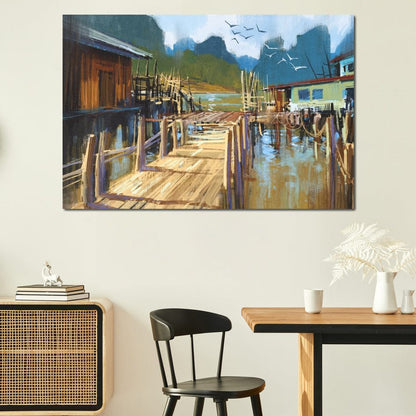 Fishing Pier Canvas Wall Art