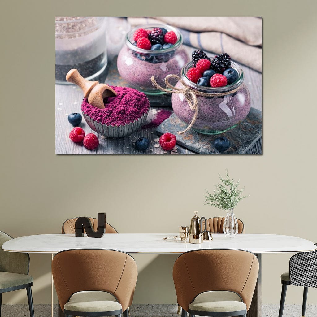 Chia Seeds & Acai Pudding Canvas Wall Art