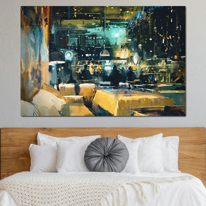 Cozy Restaurant Canvas Wall Art