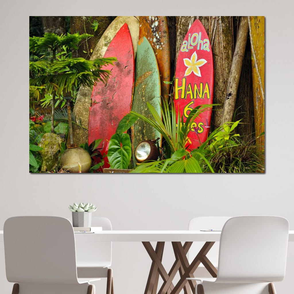 Surfboards in Hawaii Canvas Wall Art