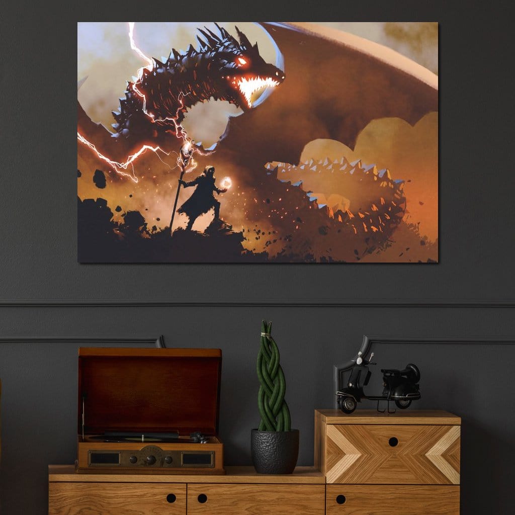 Black Magic Wizard Canvas Wall Art