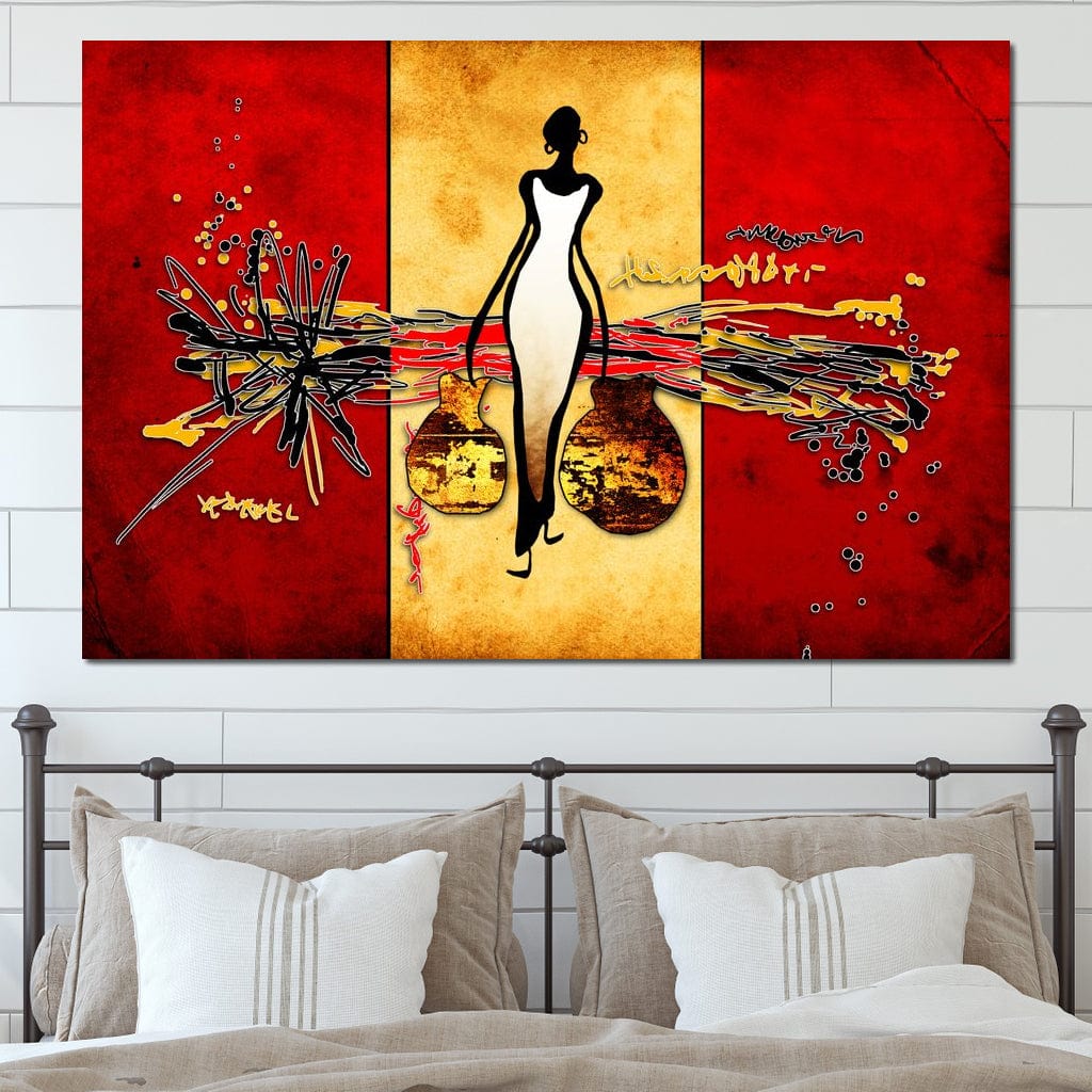 African Silhouette Canvas Wall Art