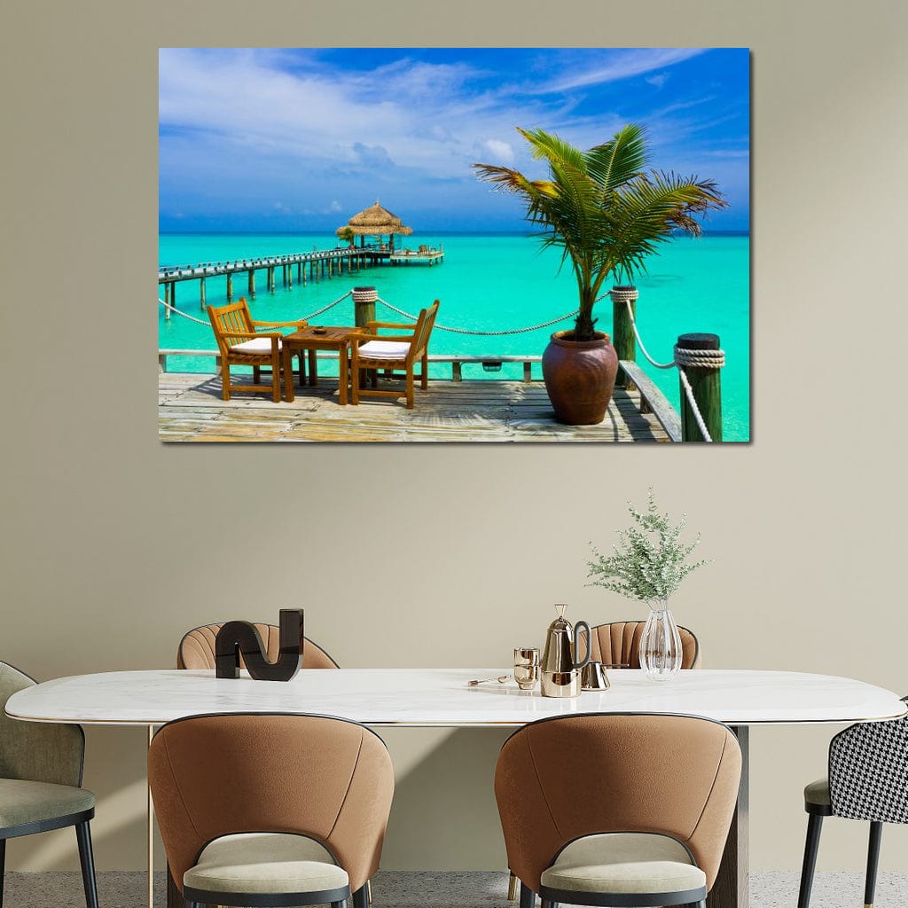 Coffee on the Beach Canvas Wall Art