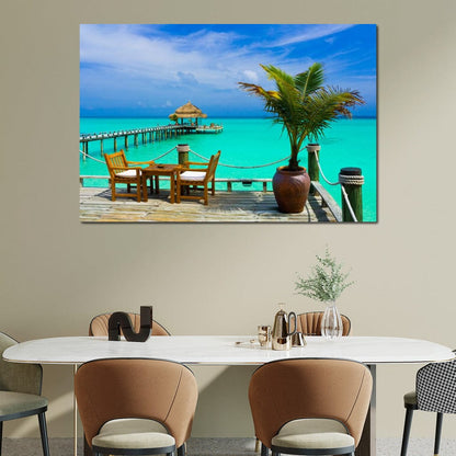 Coffee on the Beach Canvas Wall Art