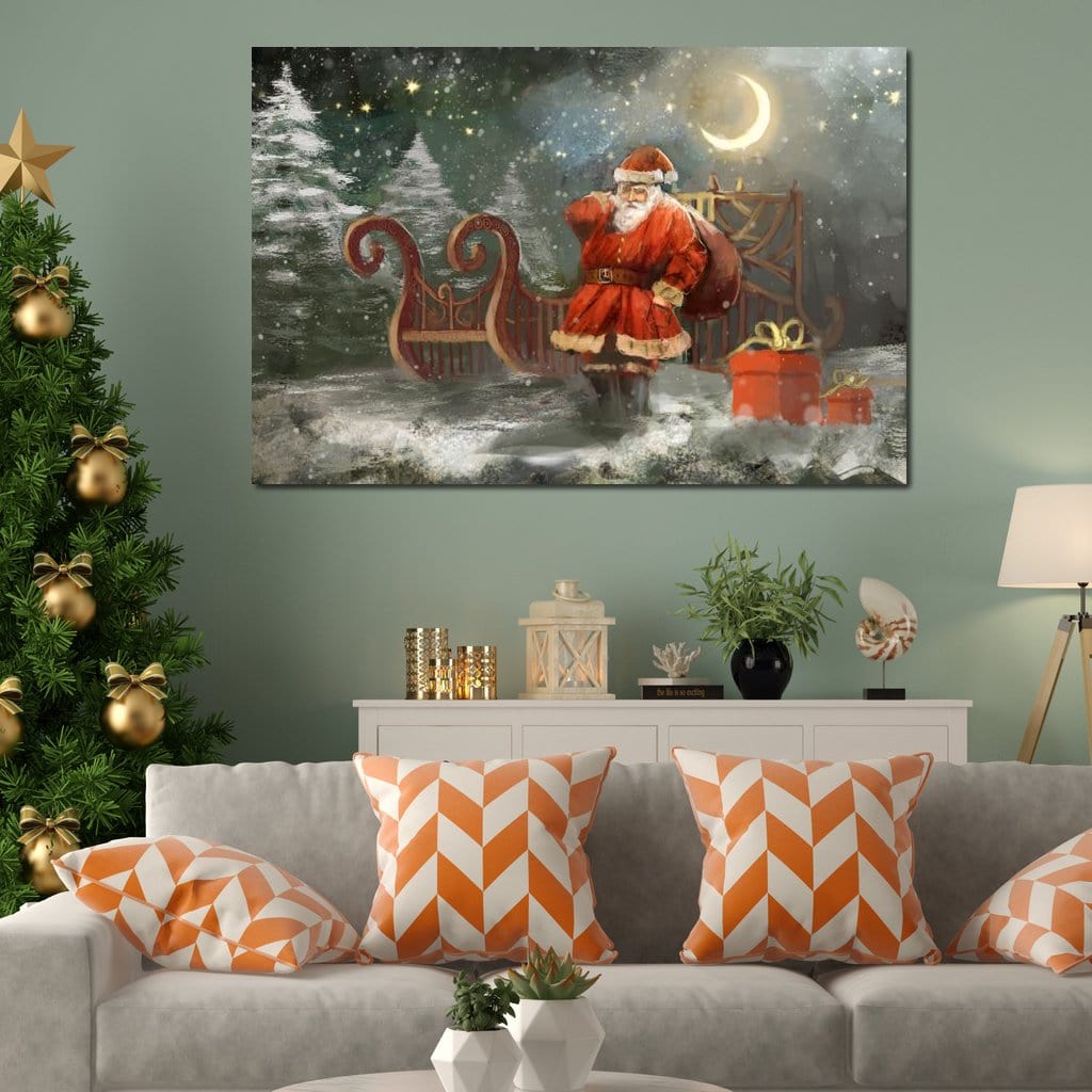 Christmas Night Canvas Wall Art