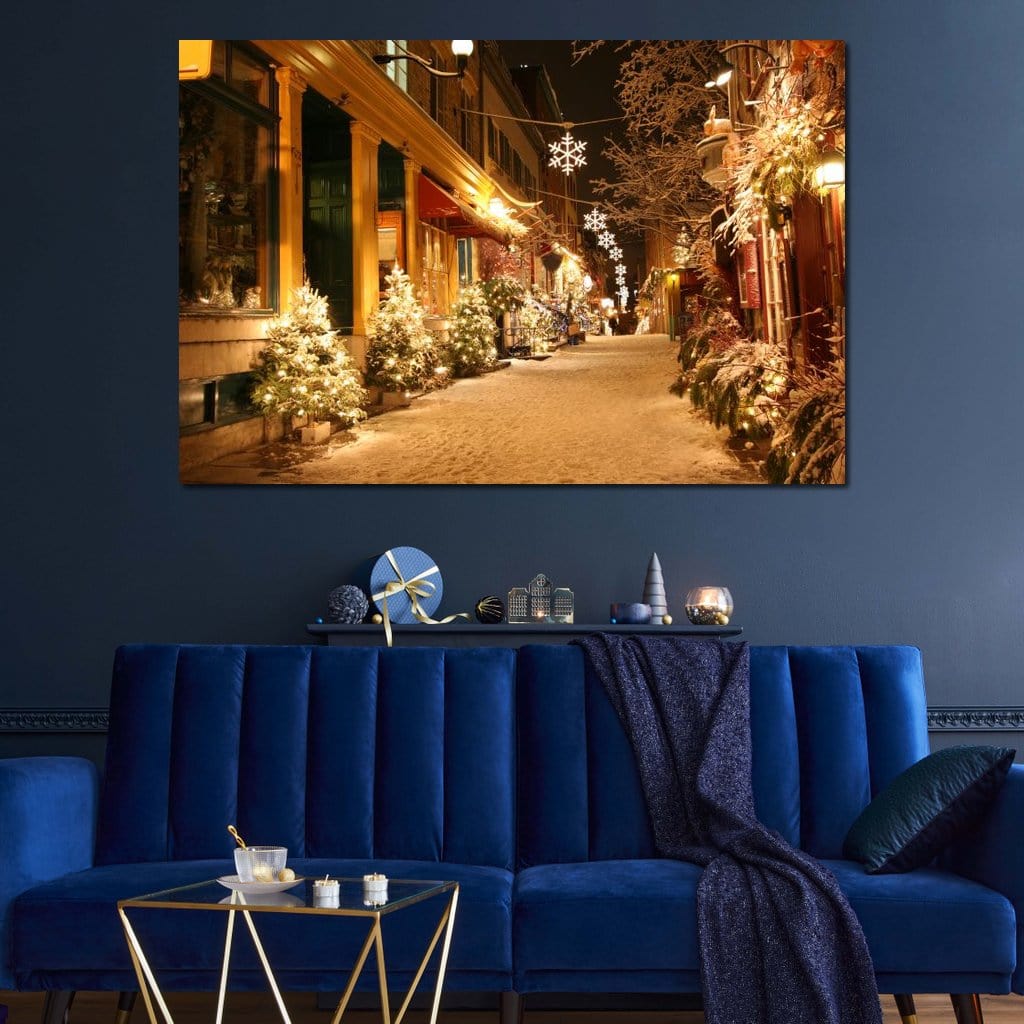 Christmas in Quebec City Canvas Wall Art