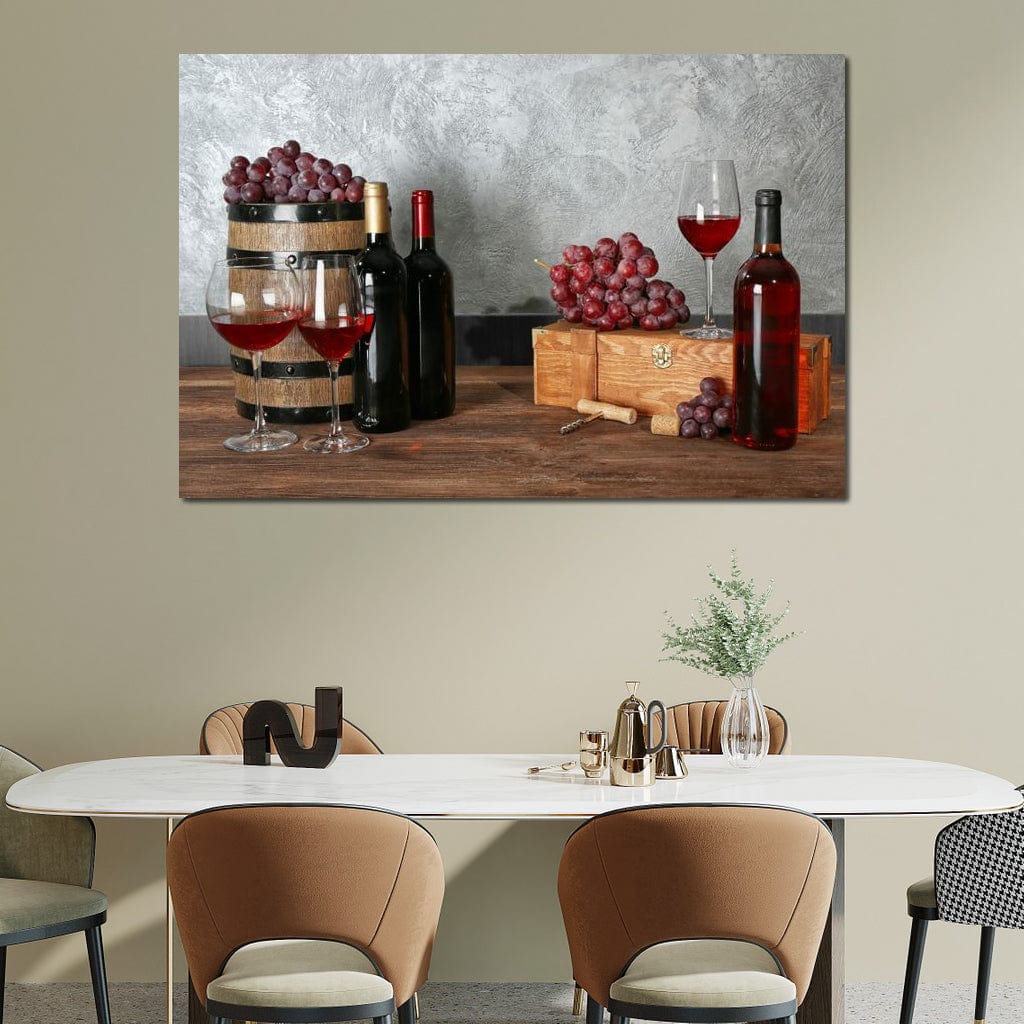 Red Wine Table Canvas Wall Art