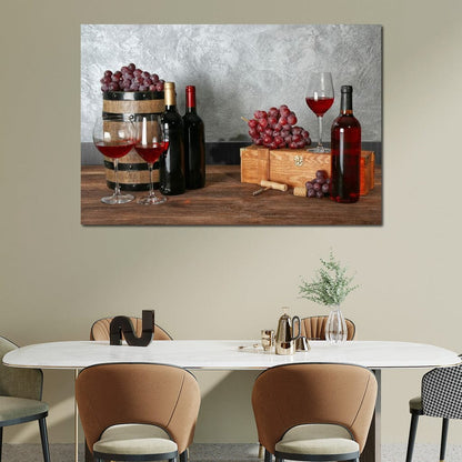 Red Wine Table Canvas Wall Art