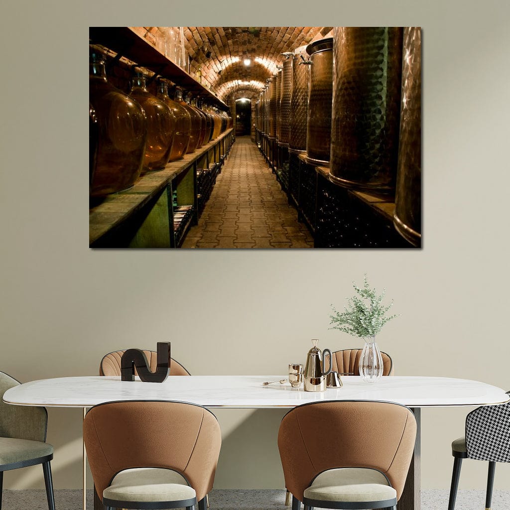Wine Cellar Corridor Canvas Wall Art