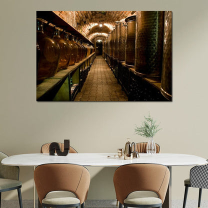 Wine Cellar Corridor Canvas Wall Art