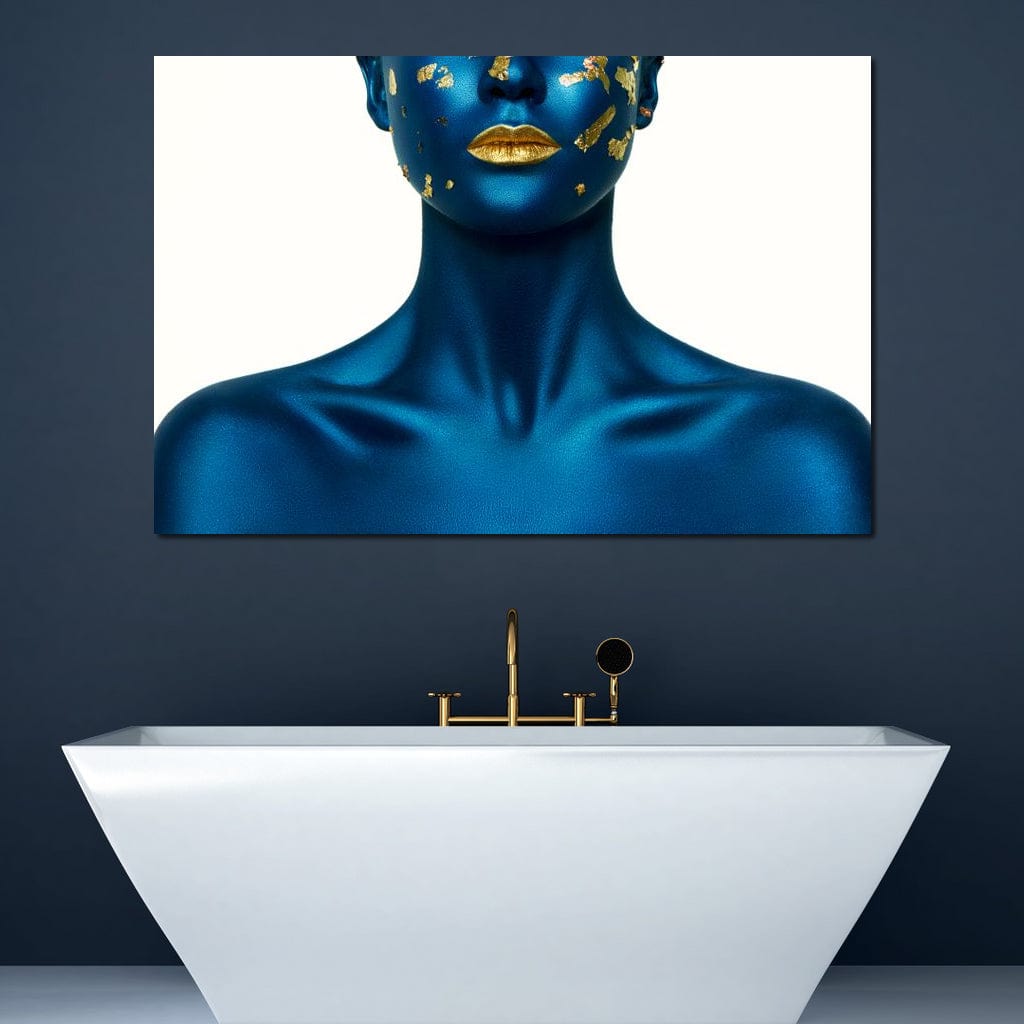 Blue Body Paint Canvas Wall Art