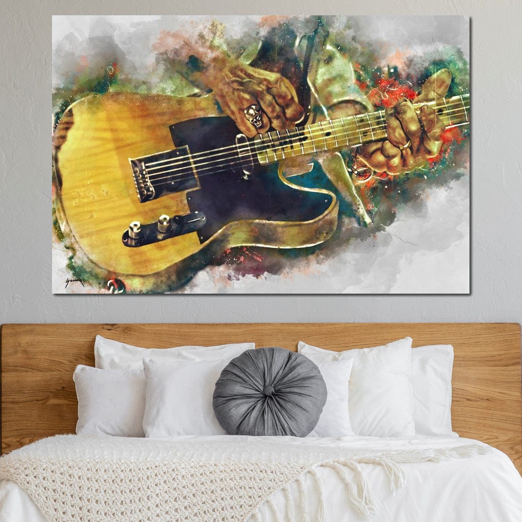 Keith Richards' Electric Guitar Canvas Wall Art