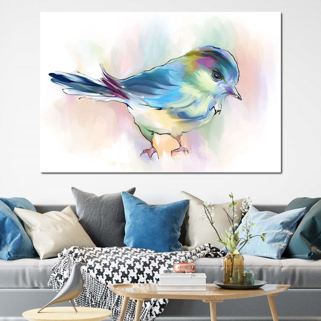 Watercolor Bird Canvas Wall Art