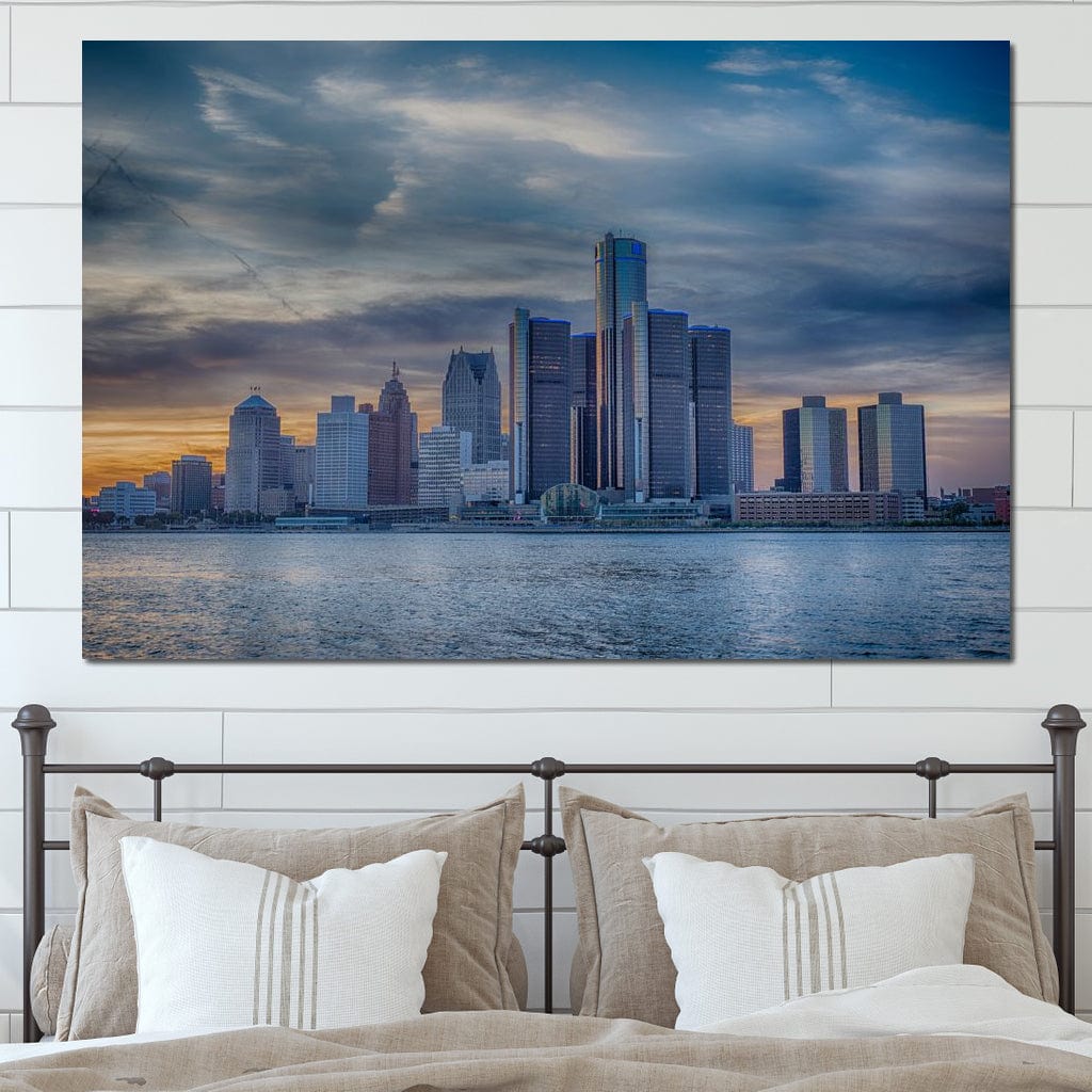 Detroit Skyline Canvas Wall Art