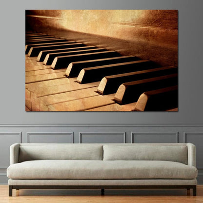 Vintage Piano Keys Canvas Wall Art