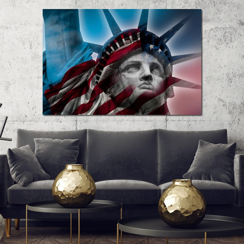 Patriotic Statue of Liberty Canvas Wall Art