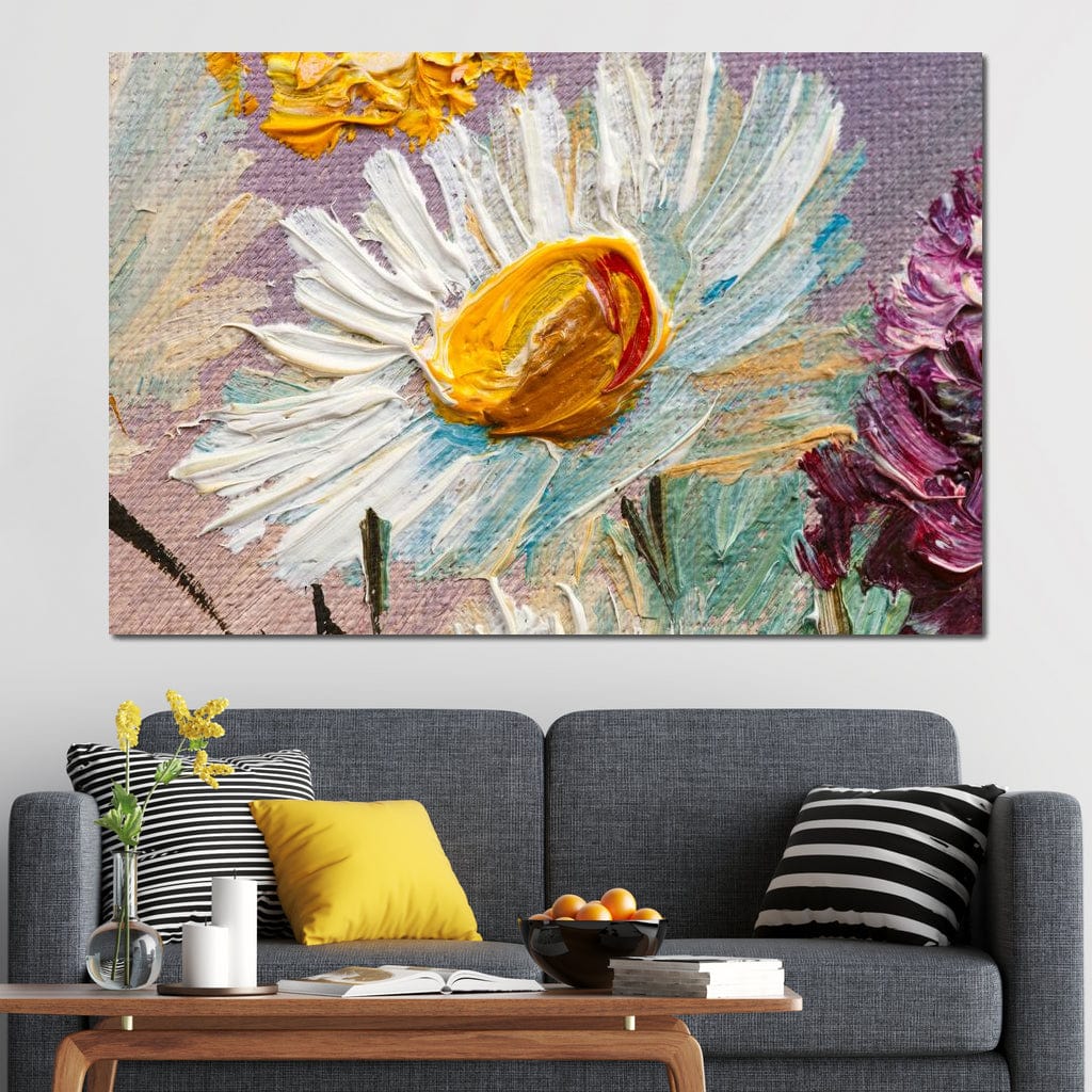 White Daisy Canvas Wall Art