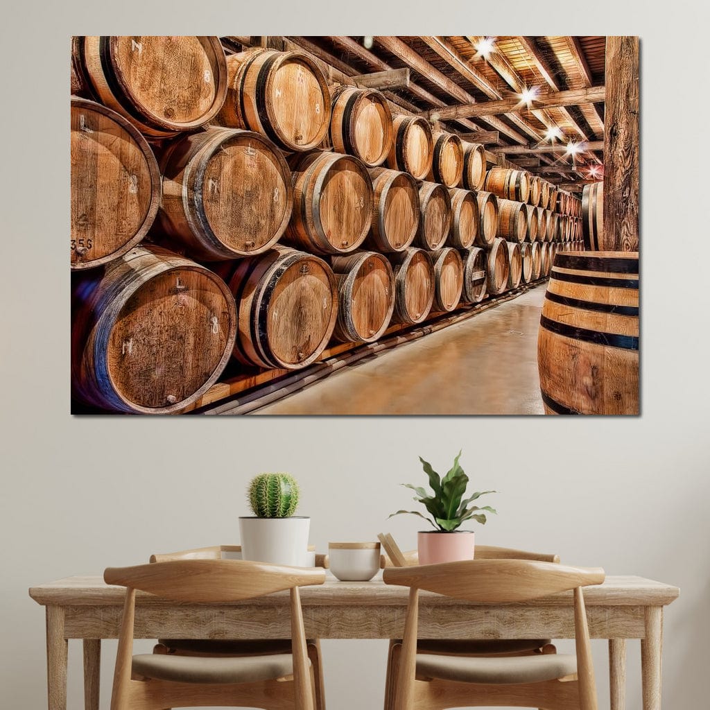 Oak Barrels Canvas Wall Art