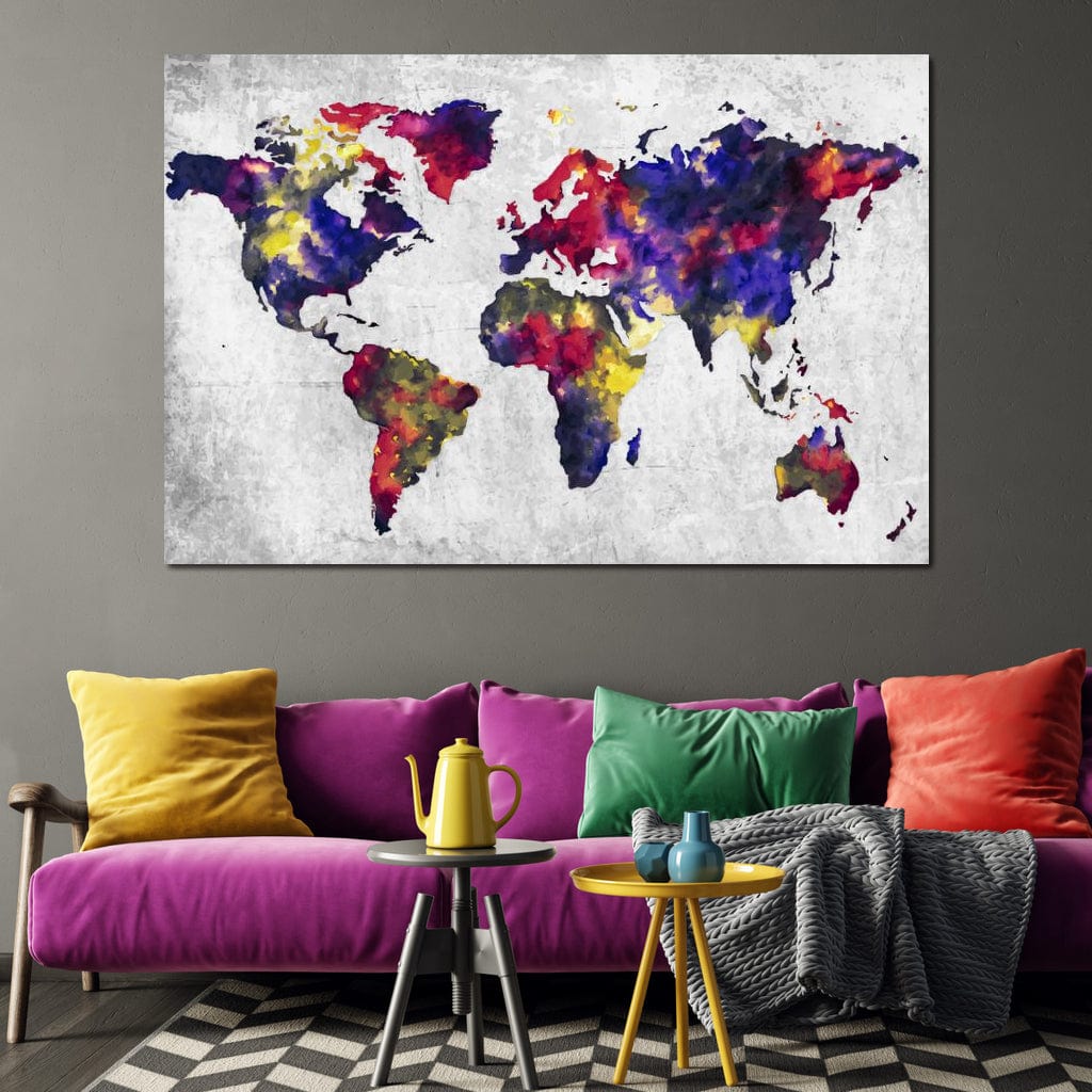 World Map 1 - Mateo Canvas Wall Art