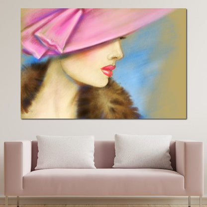 Pink Hat Fashion Canvas Wall Art