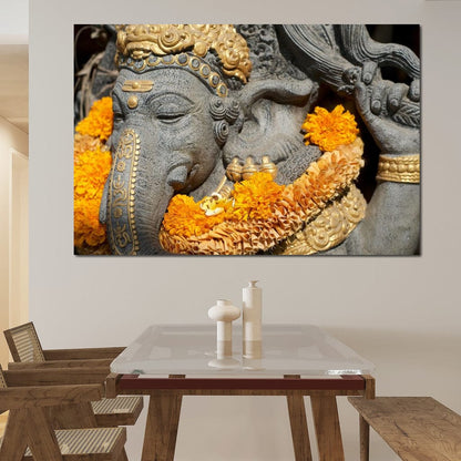 Ganesh Statue In Bali Canvas Wall Art