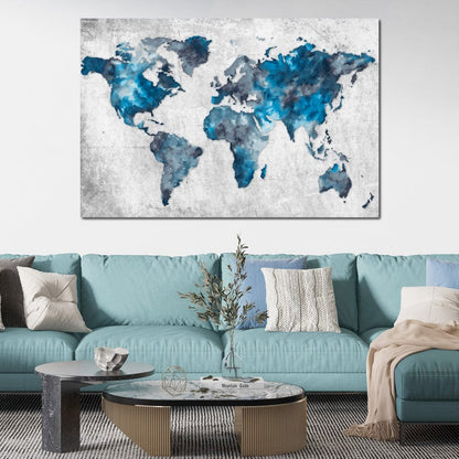World Map 2 - Mateo Canvas Wall Art