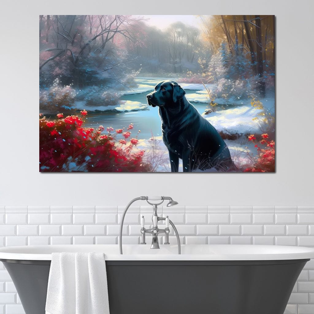 Winter Labrador Canvas Wall Art