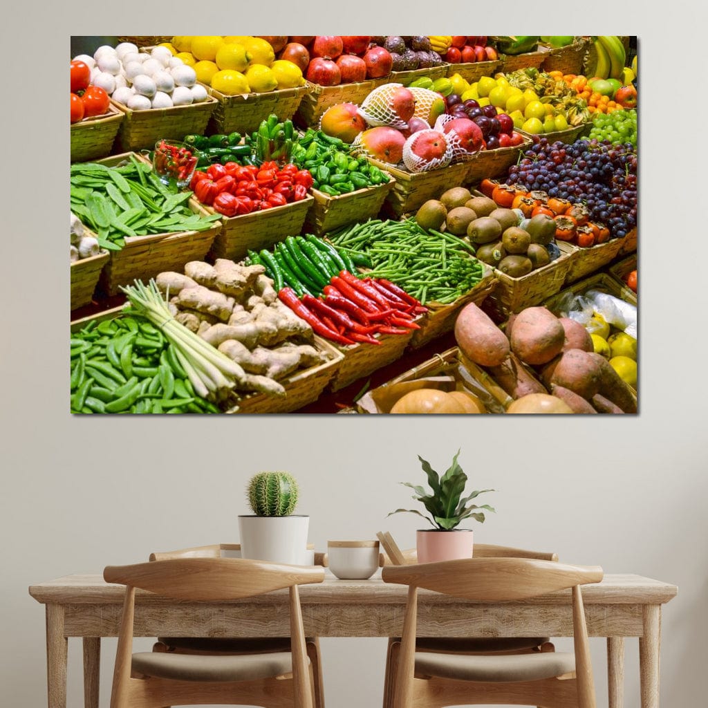 Fruit & Vegetables Market Canvas Wall Art