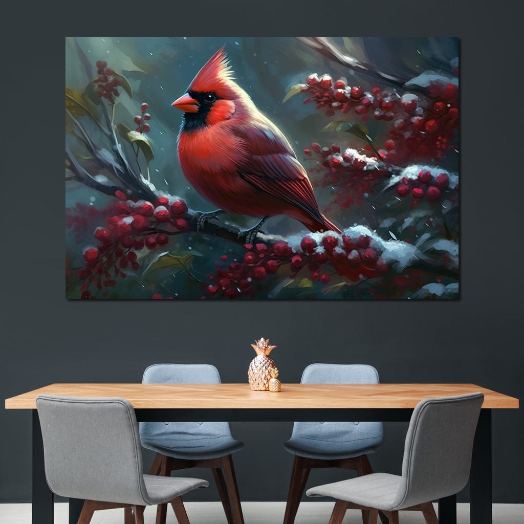 Winter Cardinal Canvas Wall Art