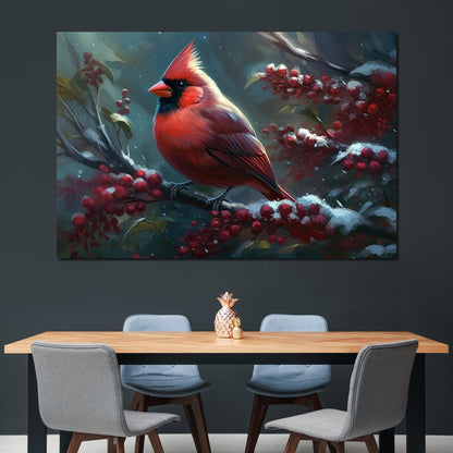 Winter Cardinal Canvas Wall Art
