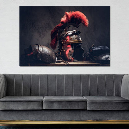 Roman Warrior Helmet Canvas Wall Art