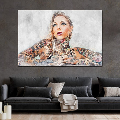Girl Tattoo 2 - Mateo Canvas Wall Art