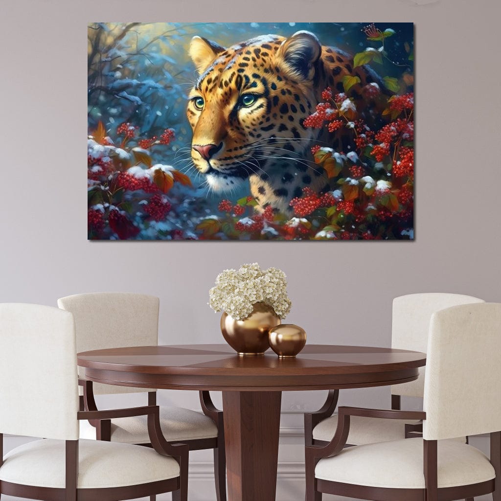 Winter Jaguar Canvas Wall Art