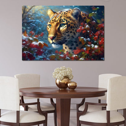 Winter Jaguar Canvas Wall Art
