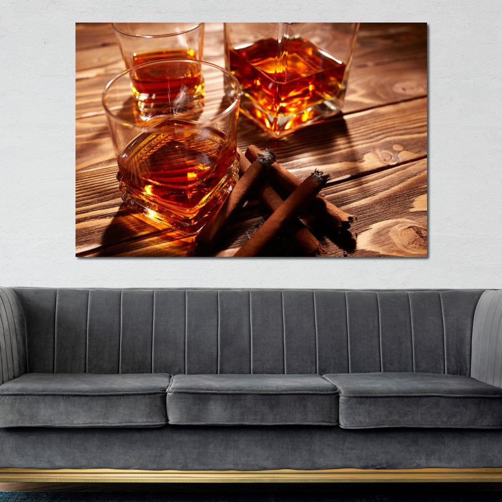 Cognac & Cigars Canvas Wall Art