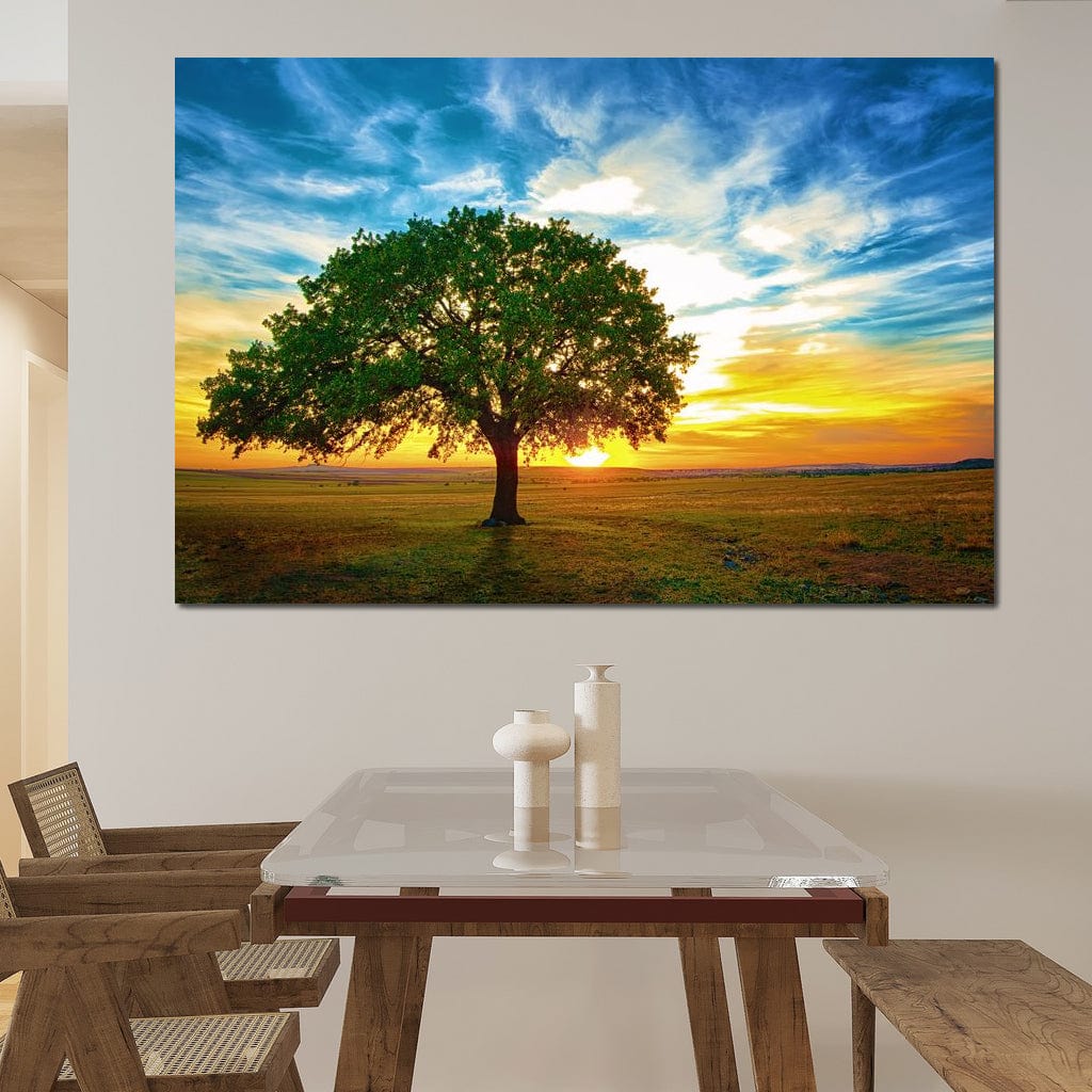 Sunrise Tree Canvas Wall Art