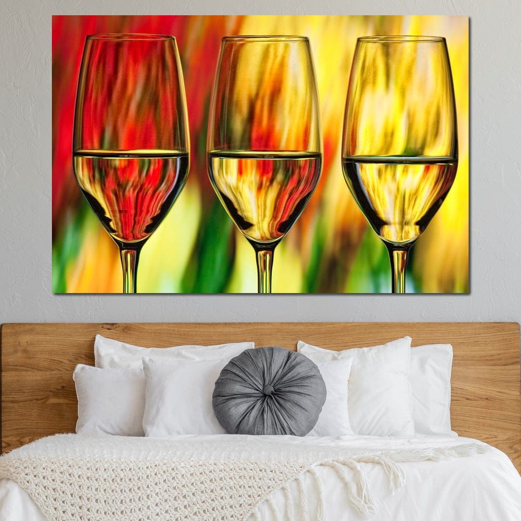 Multicolor Wine Glass Canvas Wall Art