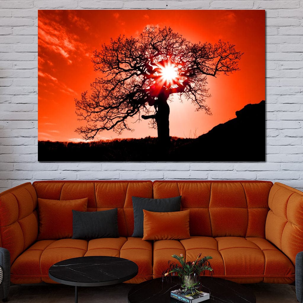 Red Dusk Canvas Wall Art