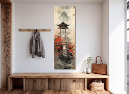 Torii Gate Canvas Print – Japanese Wall Decor | Soft Tone Framed Art Ready to Hang