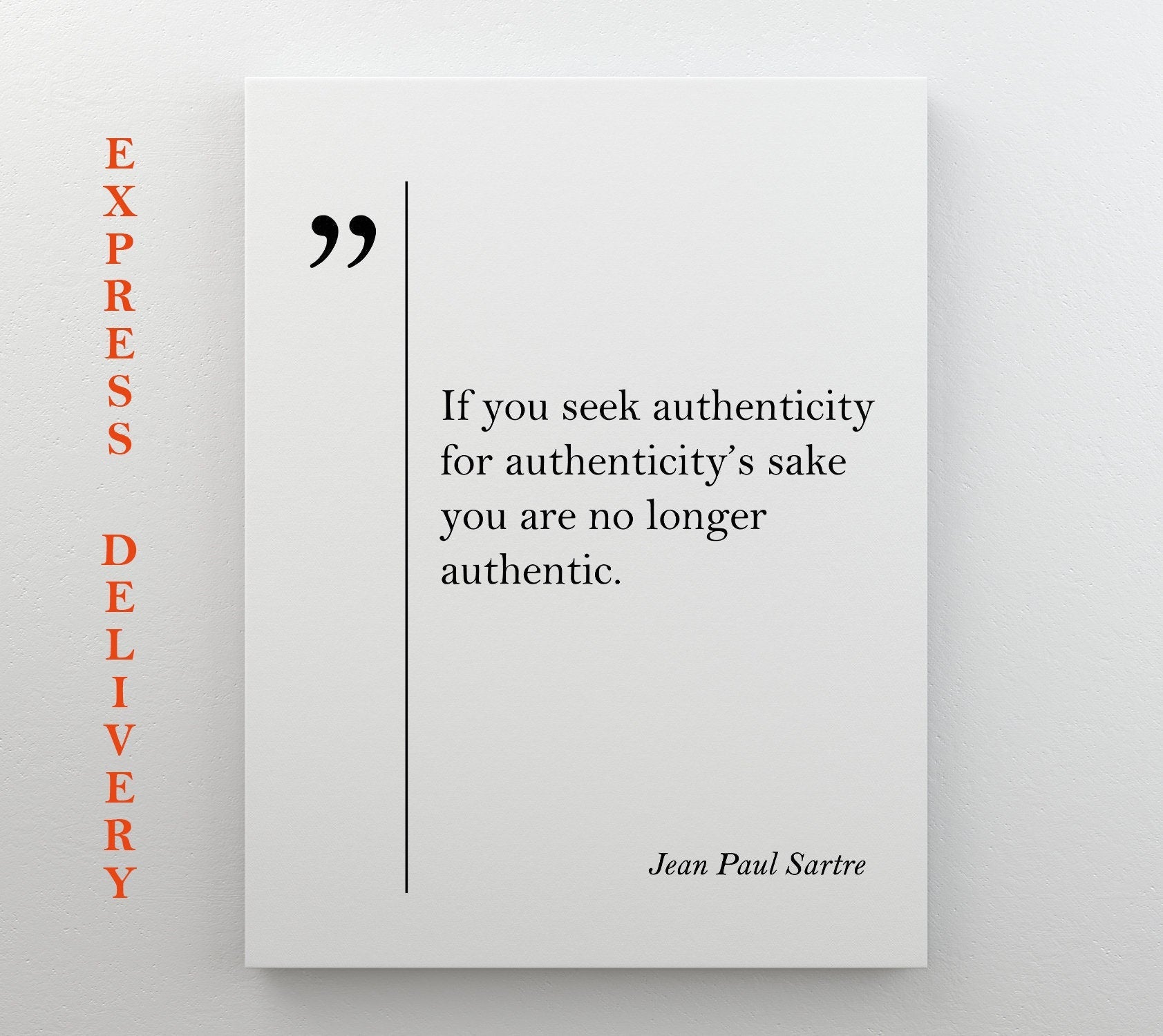 Jean-Paul Sartre Canvas Print – Gallery Wrapped Cotton Canvas, Ready to Hang Art