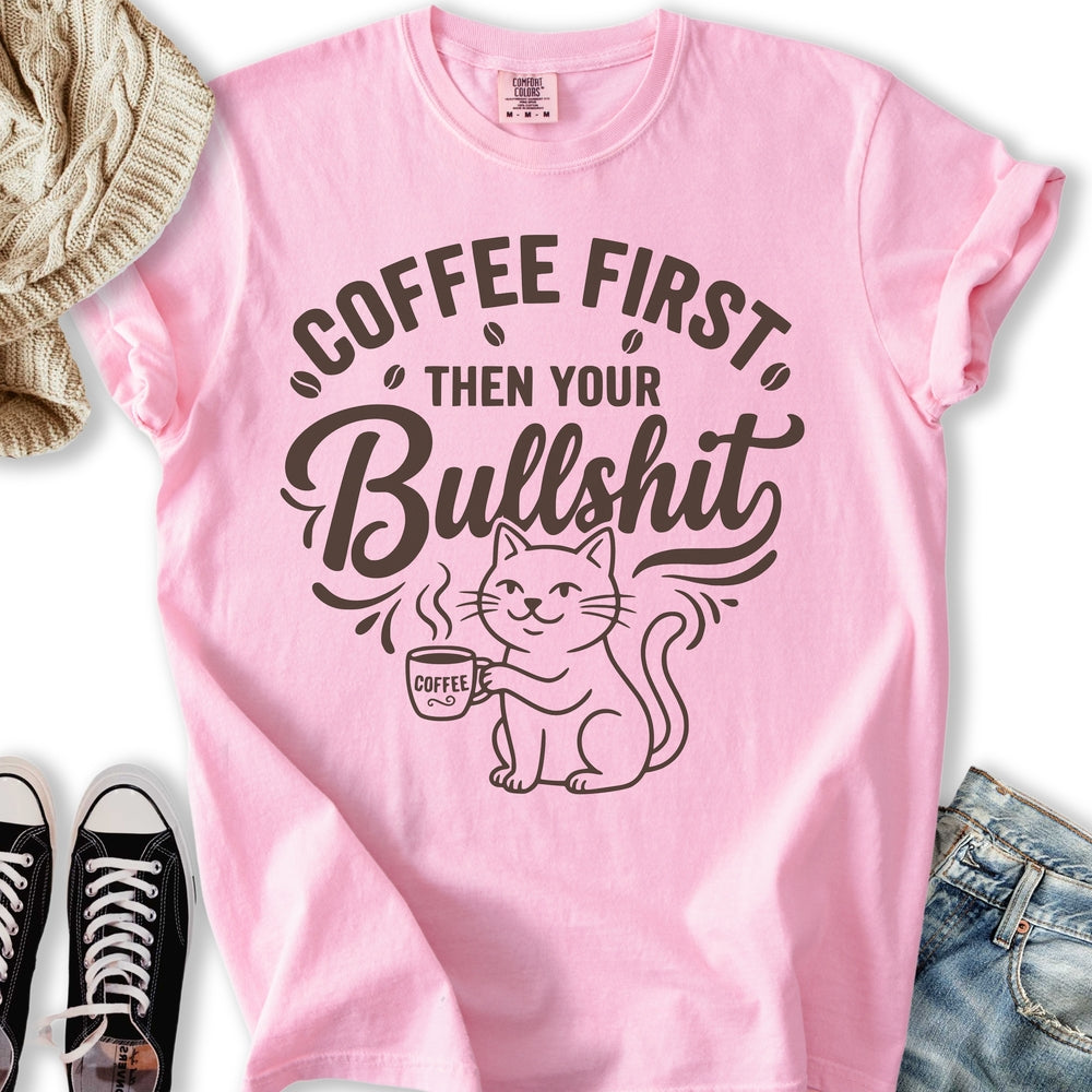 Coffee First Cat Relaxed Tee