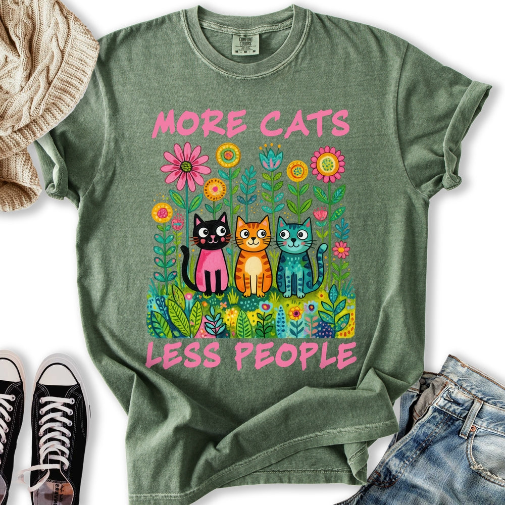 More Cats Folk Art Relaxed Tee