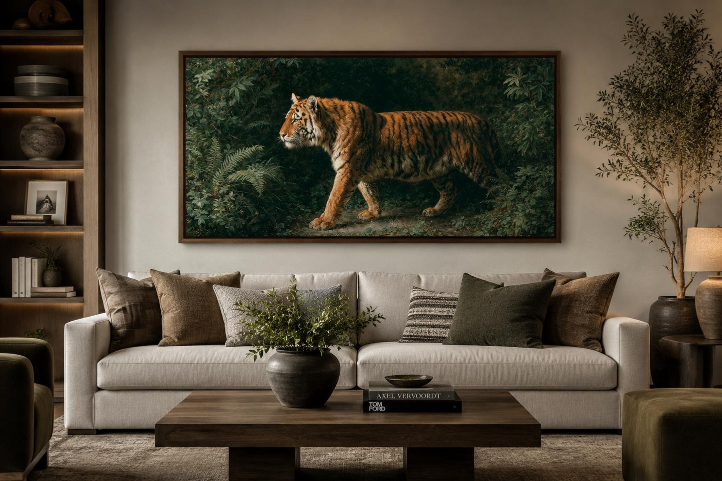 Bengal Tiger Canvas Print – Realistic Wildlife Wall Art for Living Room Decor