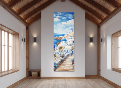 Santorini Canvas Print - Abstract Greece Wall Art | Framed & Ready to Hang