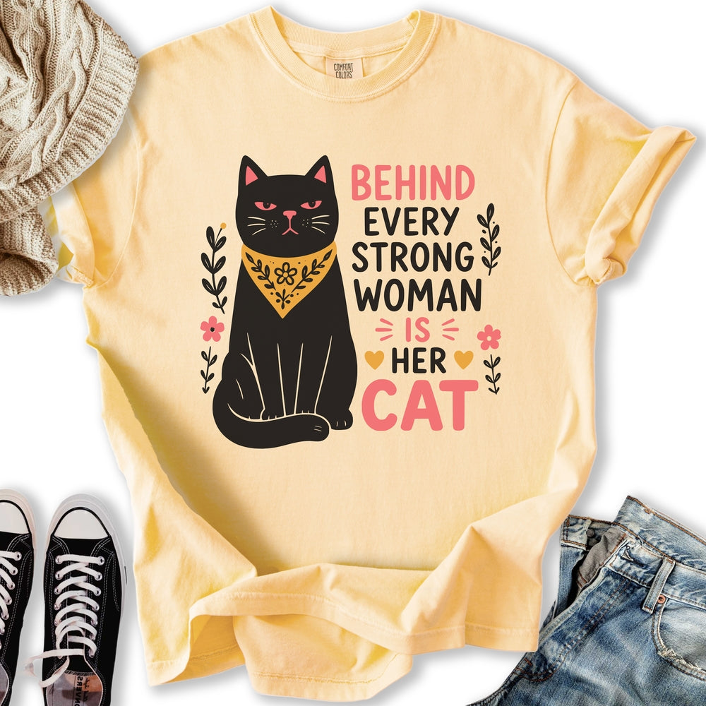 Strong Women Cat Relaxed Tee
