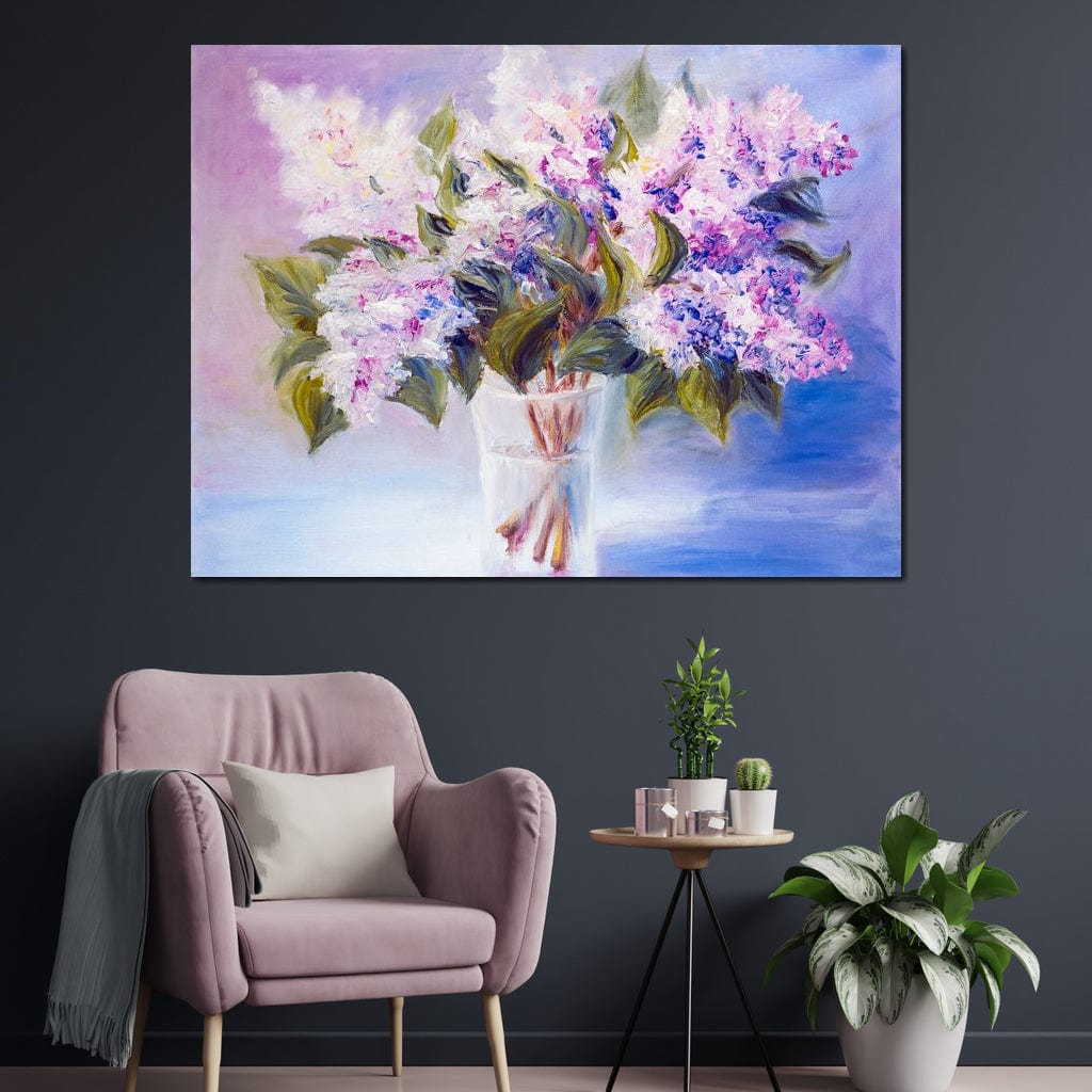Lilacs in a Vase Canvas Wall Art
