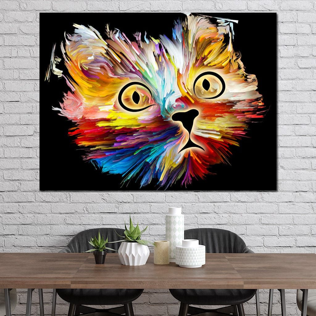 Colorful Cat Canvas Wall Art